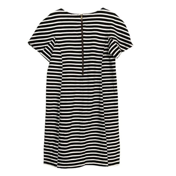 J Crew Striped Ponte Shift Knee Length Short Sleeve Dress Small - Picture 8 of 12